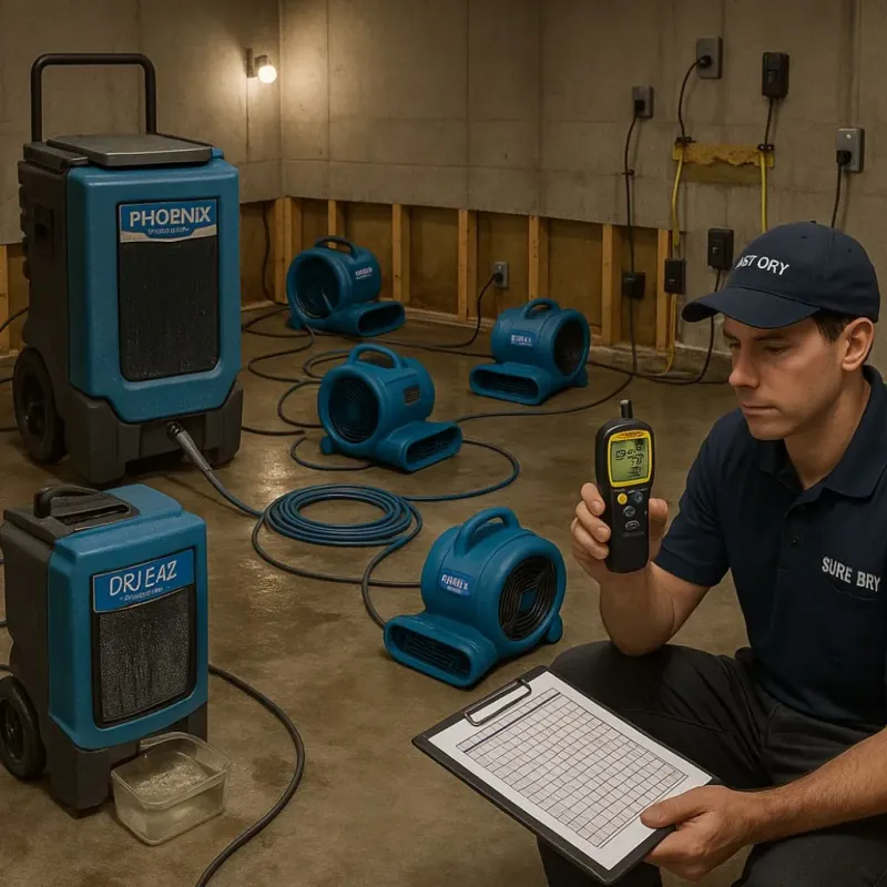 Structural Drying and Dehumidification process in Van Buren, ME